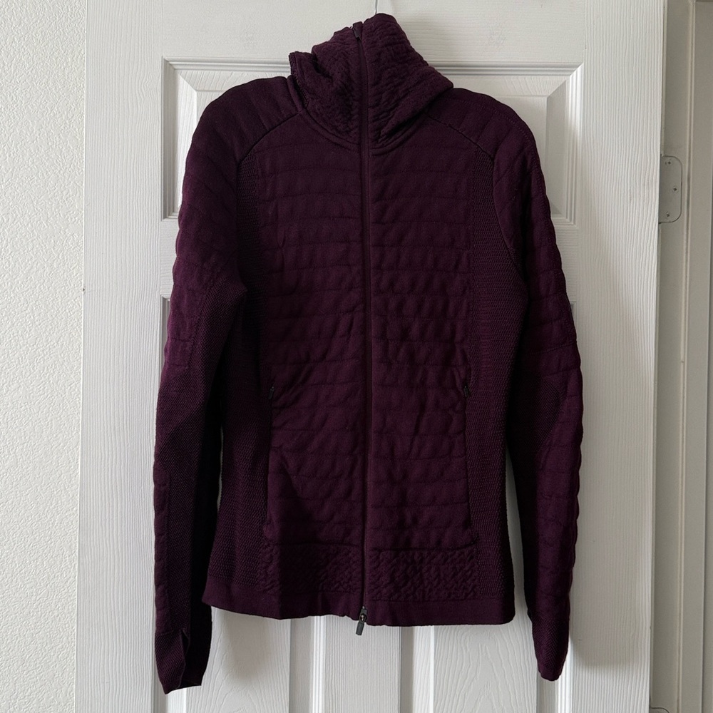 Icebreaker Purple Zoneknit Explore Merino Wool Blend Zip Hoodie Jacket - Picture 2 of 12